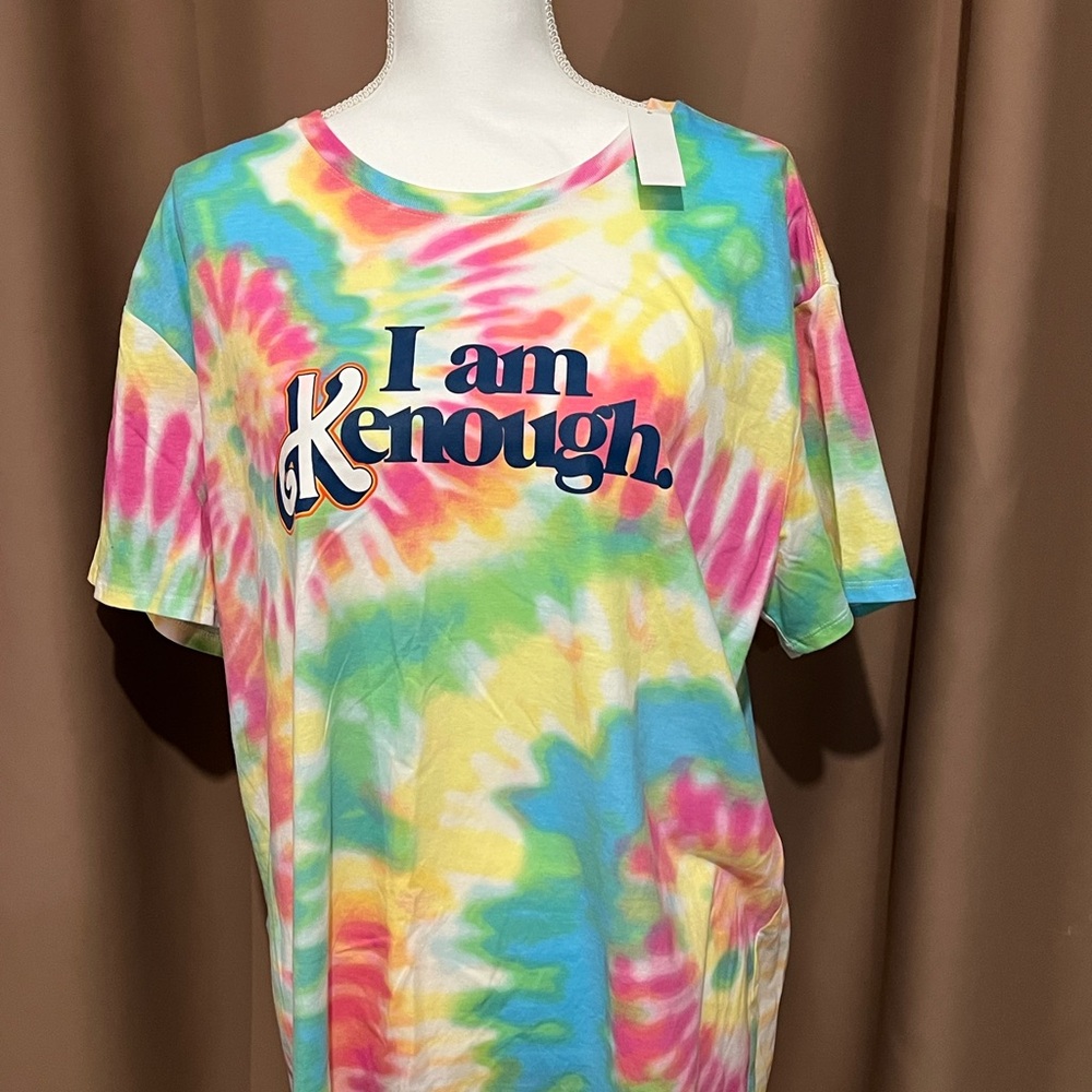 I Am Kenough Tie-Dye Graphic Tee Barbie The Movie - Multicolor